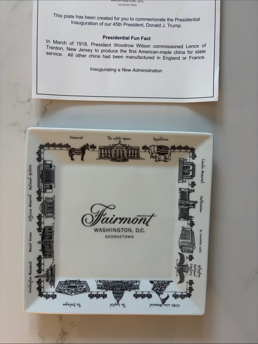 Trump Inauguration Honor: hang on Wall D.C. Decorative Commemorative Plate